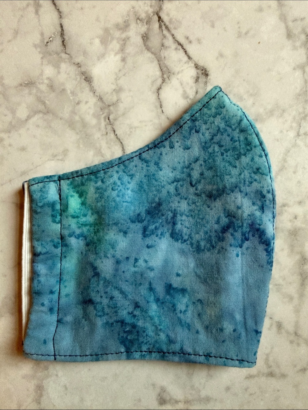 Kids Blue Tie-Dye Cotton Face Mask